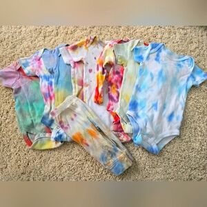 Colorful Tie-Dye Kids One Piece Set size 3 months